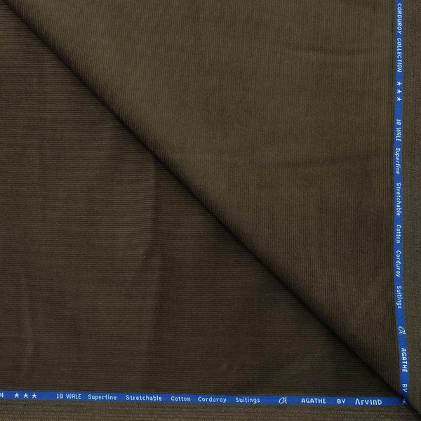 Corduroy Arvind Pure Cotton stretchable Trouser Fabric Colour Tan Beige