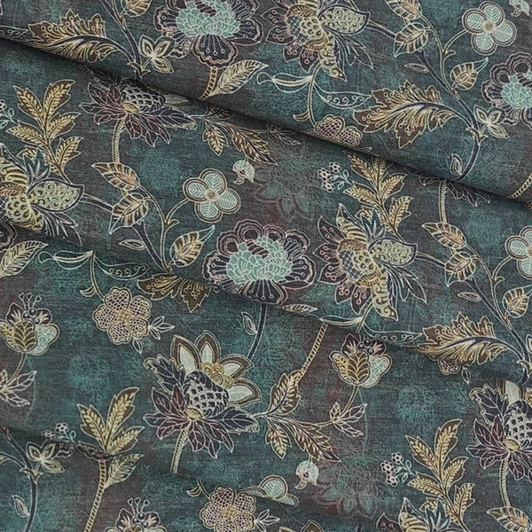 Shirt Fabric Raymond 100% Cotton Digital Printed Colour Blue N Green
