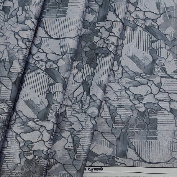 Shirt Fabric Raymond Polished Cotton Digital Printed Colour Light Black N Off White