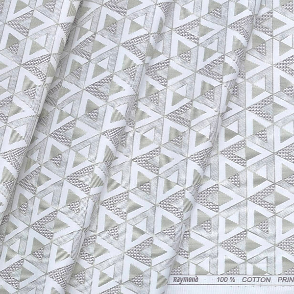 Shirt Fabric Raymond 100% Cotton Printed Colour Off White