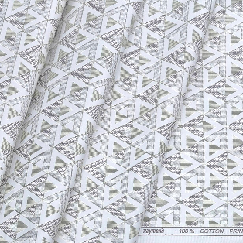 Shirt Fabric Raymond 100% Cotton Printed Colour Off White