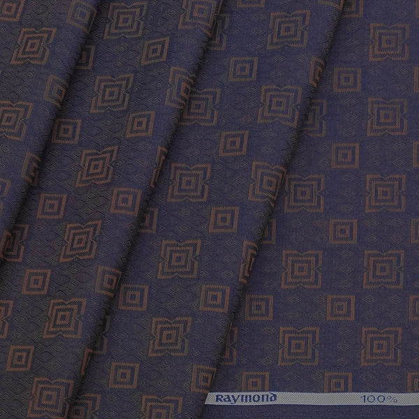 Raymond Premium Giza Cotton Jacquard Shirt Fabric Colour Denim Blue