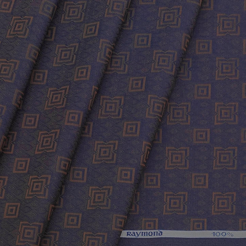 Raymond Premium Giza Cotton Jacquard Shirt Fabric Colour Denim Blue
