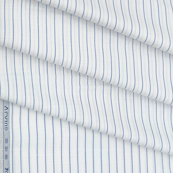 Shirt Fabric Arvind Giza Cotton  Lining  Colour Blue