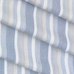 Shirt Fabric Arvind Giza Cotton Broad Patta Colour White Blue N Grey