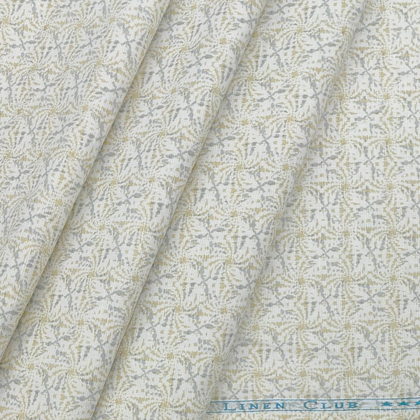 Shirt Fabric Linen Club Linen Blended Printed Colour Greyish Green