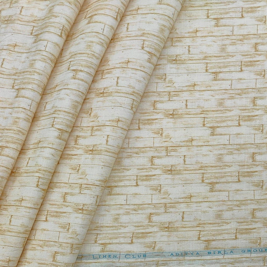 Shirt Fabric Linen Club Linen Blended Printed Colour Air Brown