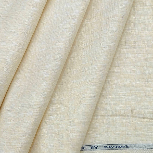 Shirt Fabric Raymond Pure Linen Dobby Colour Cream