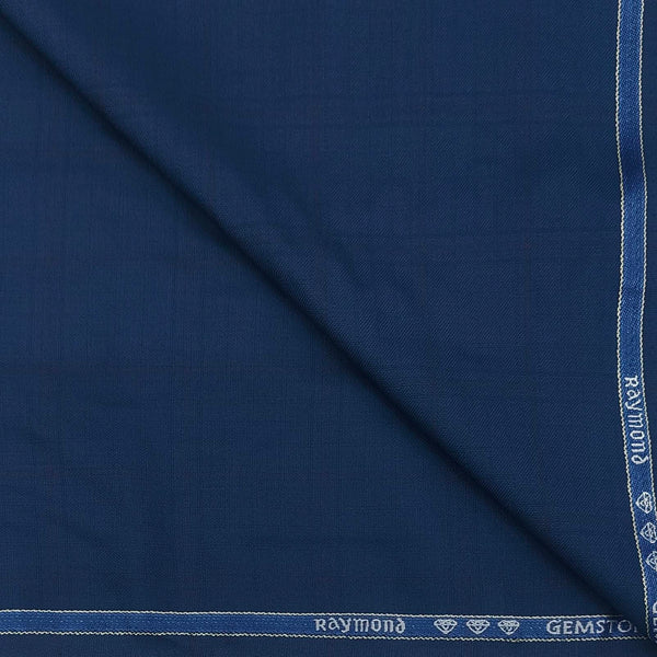 Trouser Fabric Raymond PV Check Colour Prussian Blue