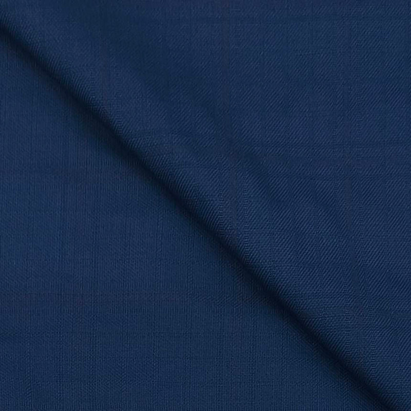 Trouser Fabric Raymond PV Check Colour Prussian Blue