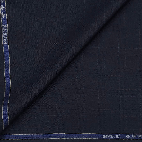 Trouser Fabric Raymond Designer Check Colour Dark Blue