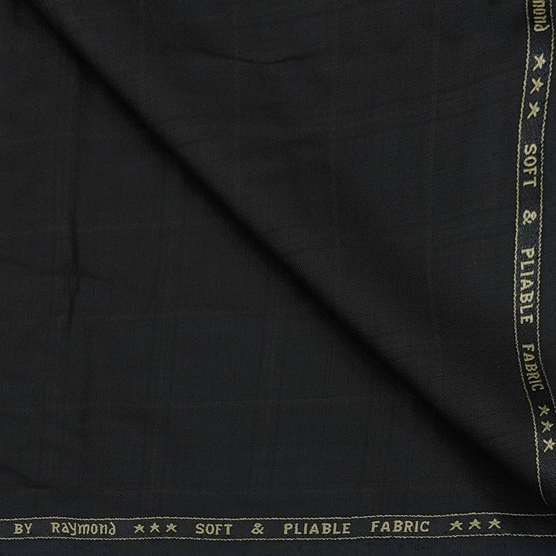 Trouser Fabric Raymond Broad Check Colour Steel Grey