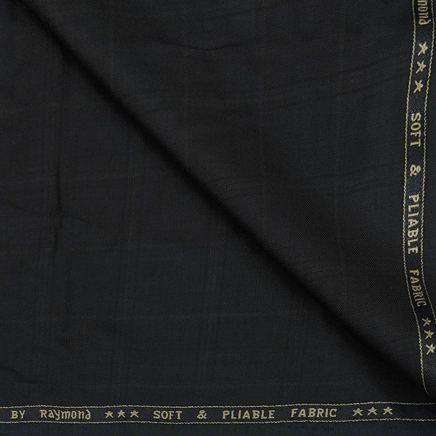 Trouser Fabric Raymond Broad Check Colour Steel Grey
