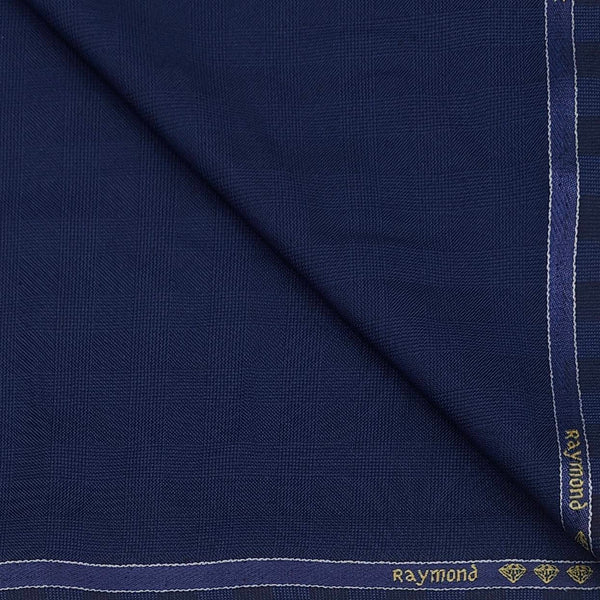 Trouser Fabric Raymond Dull Check Colour Jungle Blue
