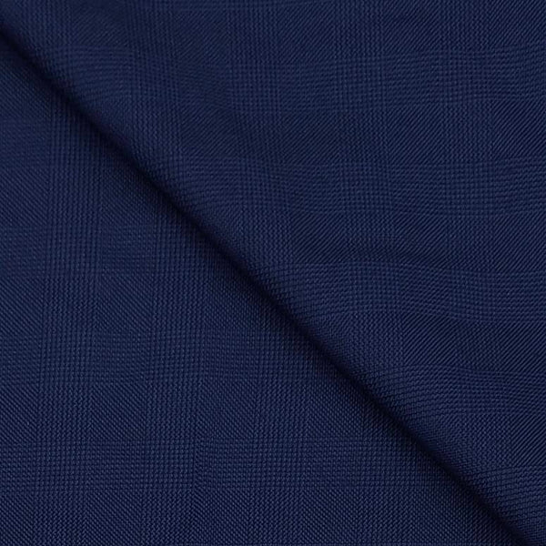 Trouser Fabric Raymond Dull Check Colour Jungle Blue