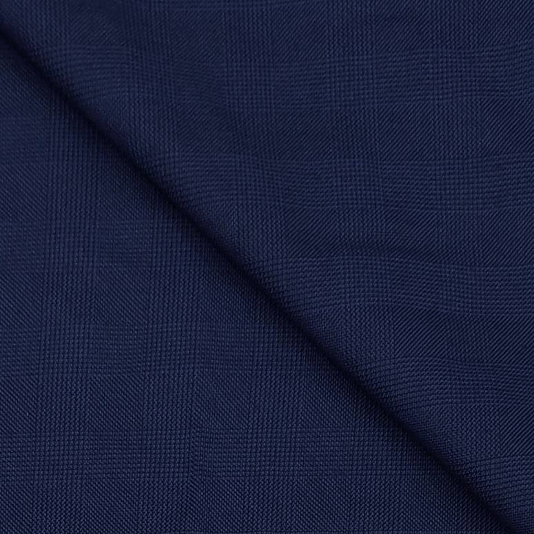 Trouser Fabric Raymond Dull Check Colour Jungle Blue