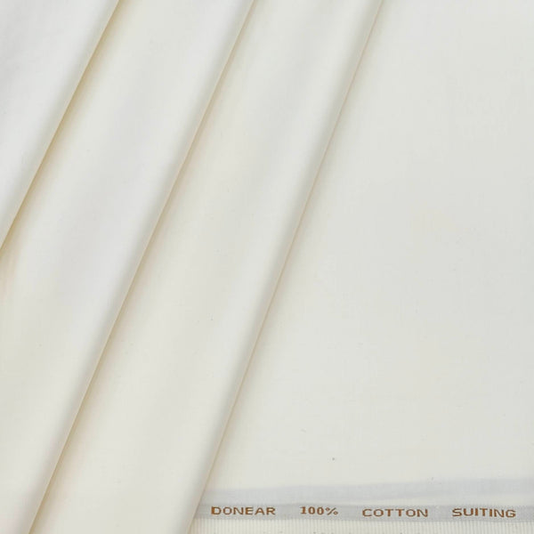 Trouser Fabric Donear Pure Cotton Plain Colour Off White