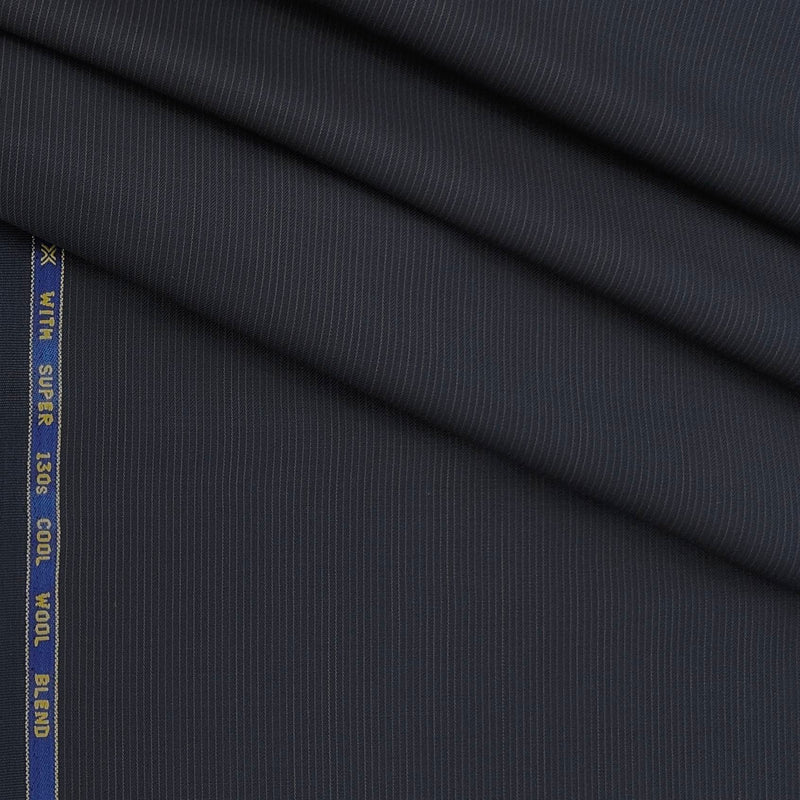 Trouser Fabric Reid & Taylor 130s Wool Blended Pin Lining Colour Neavy Blue