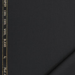 Trouser Fabric Reid & Taylor 130s Wool Blended Pin Lining Colour Black