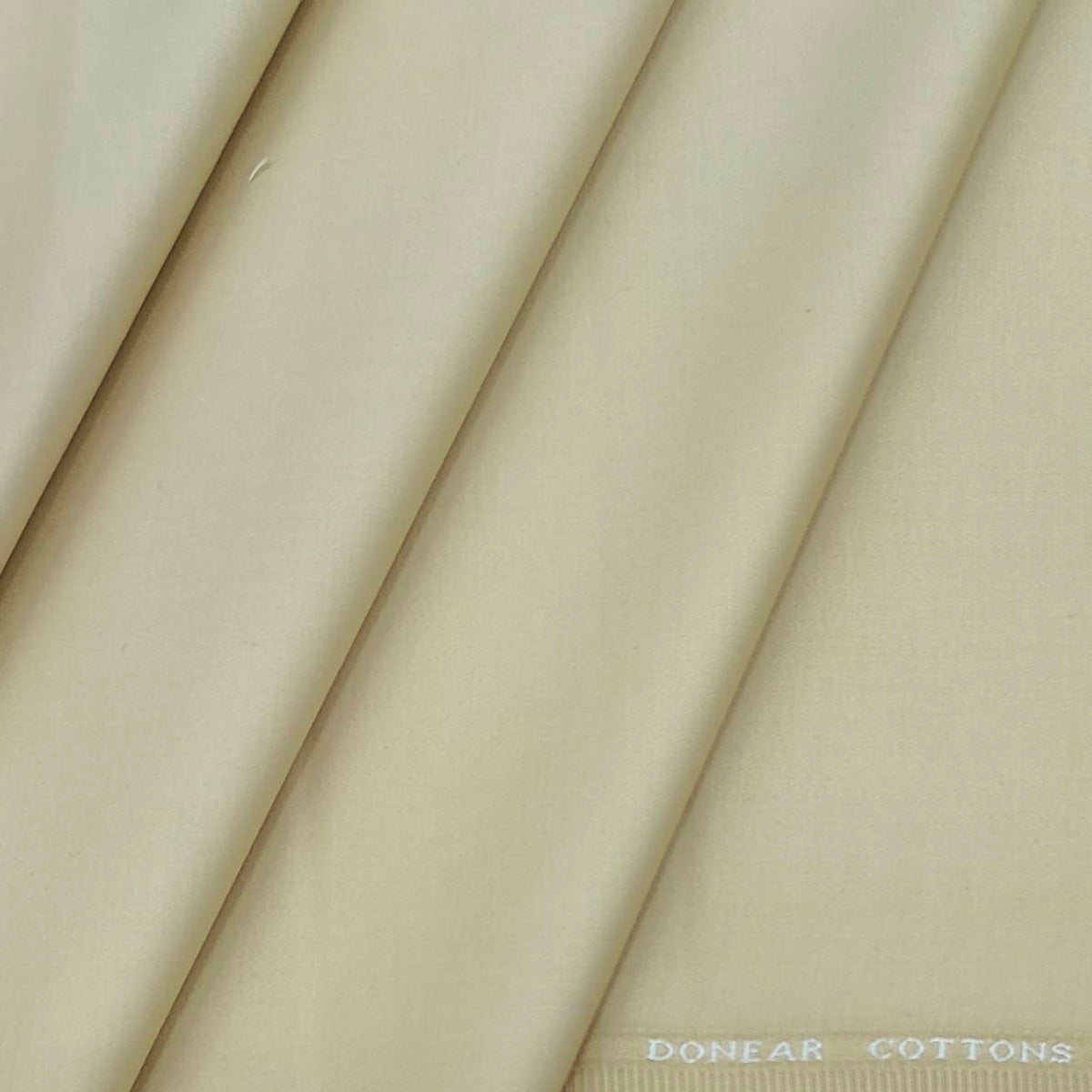 Trouser Fabric Donear Pure Cotton Plain Colour Cream Yellow