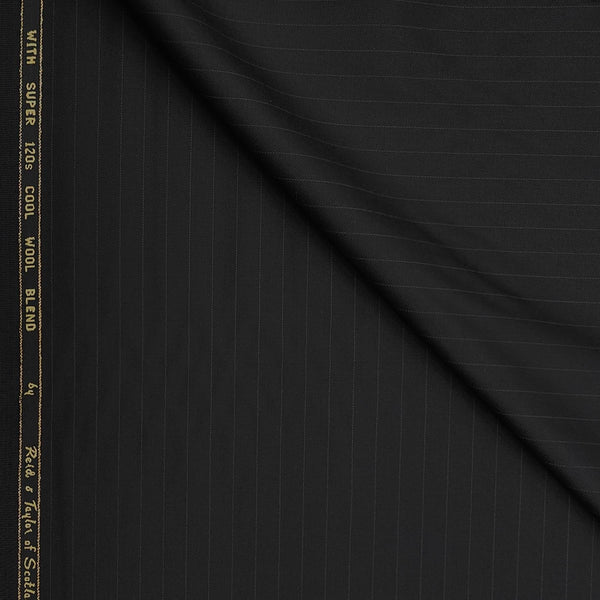 Trouser Fabric Reid & Taylor 120s Wool Blended Lining Colour Black