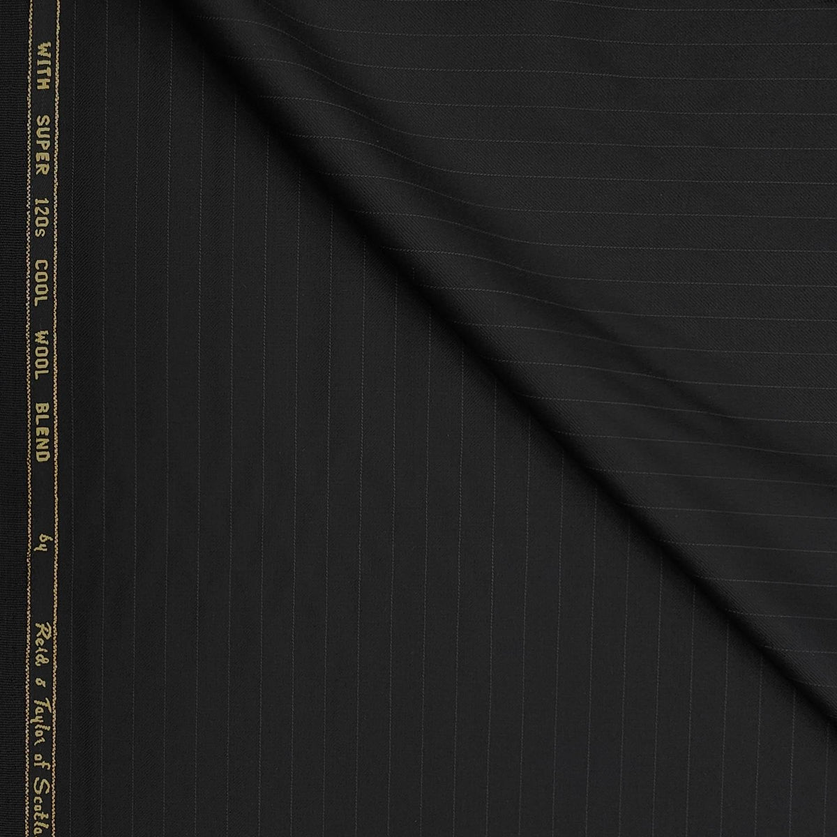 Trouser Fabric Reid & Taylor 120s Wool Blended Lining Colour Black