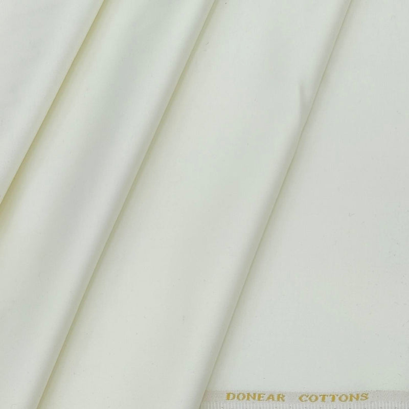 Trouser Fabric Donear Fine Pure Cotton stretchable Plain Colour Off White