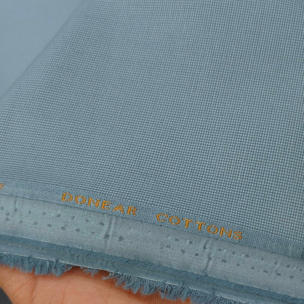Trouser Fabric Donear Pure Cotton self Structure Colour Steel Blue