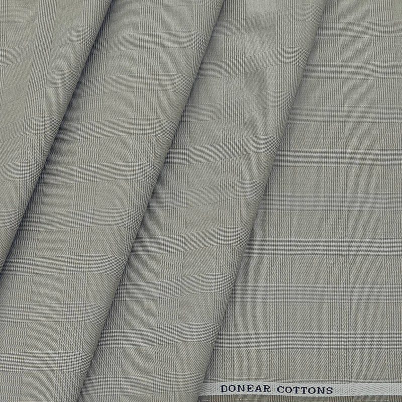 Trouser Fabric Donear Fine Pure Cotton stretchable Mild Check Colour Mushroom Beige