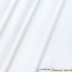Trouser Fabric Donear Pure Cotton self Structure Colour White
