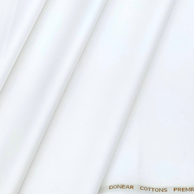Trouser Fabric Donear Pure Cotton self Structure Colour White