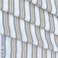 Shirt Fabric Arvind Giza Cotton Broad Lining Colour Light Brown N White