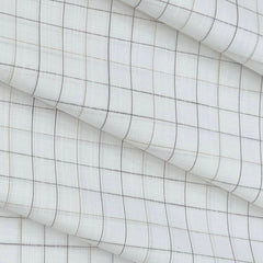 Shirt Fabric Arvind Giza Cotton Check Colour White