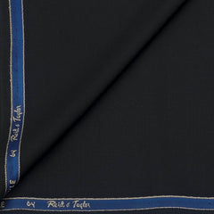 Trouser Fabric Reid & Taylor Super 100s Wool Blended Plain Colour Black