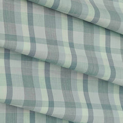 Shirt Fabric Raymond 100% Cotton Check Colour Light Greenish Grey