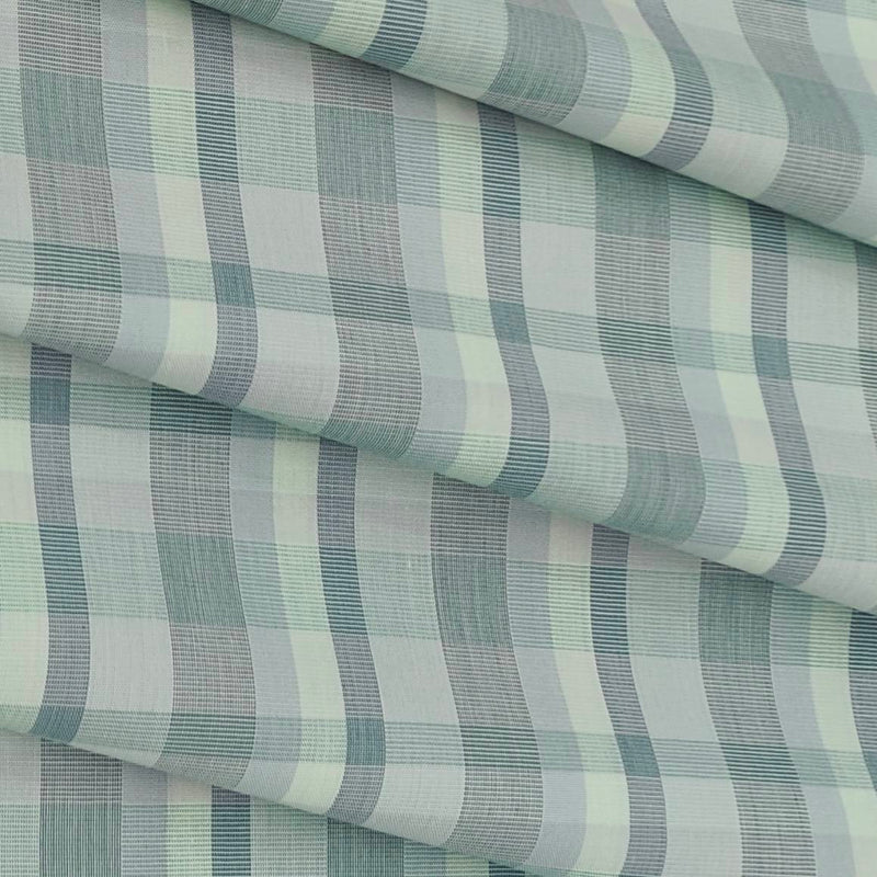 Shirt Fabric Raymond 100% Cotton Check Colour Light Greenish Grey