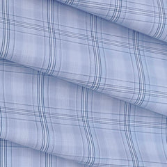Shirt Fabric Raymond 100% Cotton Broad Check Colour Light Blue