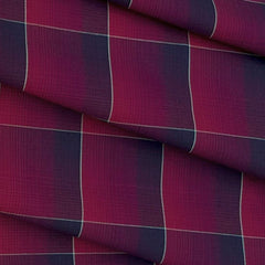 Shirt Fabric Raymond 100% Cotton Broad Check Colour Red N Dark Blue