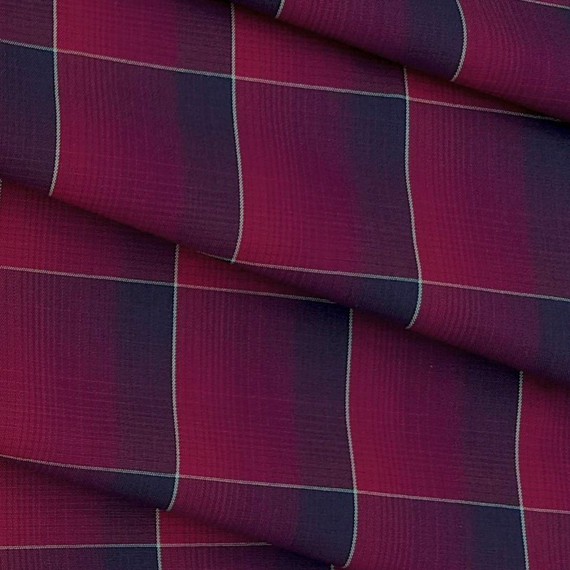 Shirt Fabric Raymond 100% Cotton Broad Check Colour Red N Dark Blue