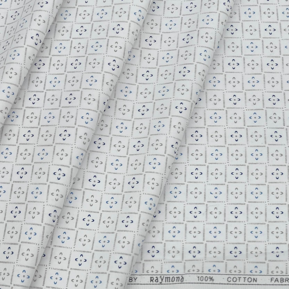 Shirt Fabric Raymond 100% Cotton Print Colour Light Blue N Light Yellow