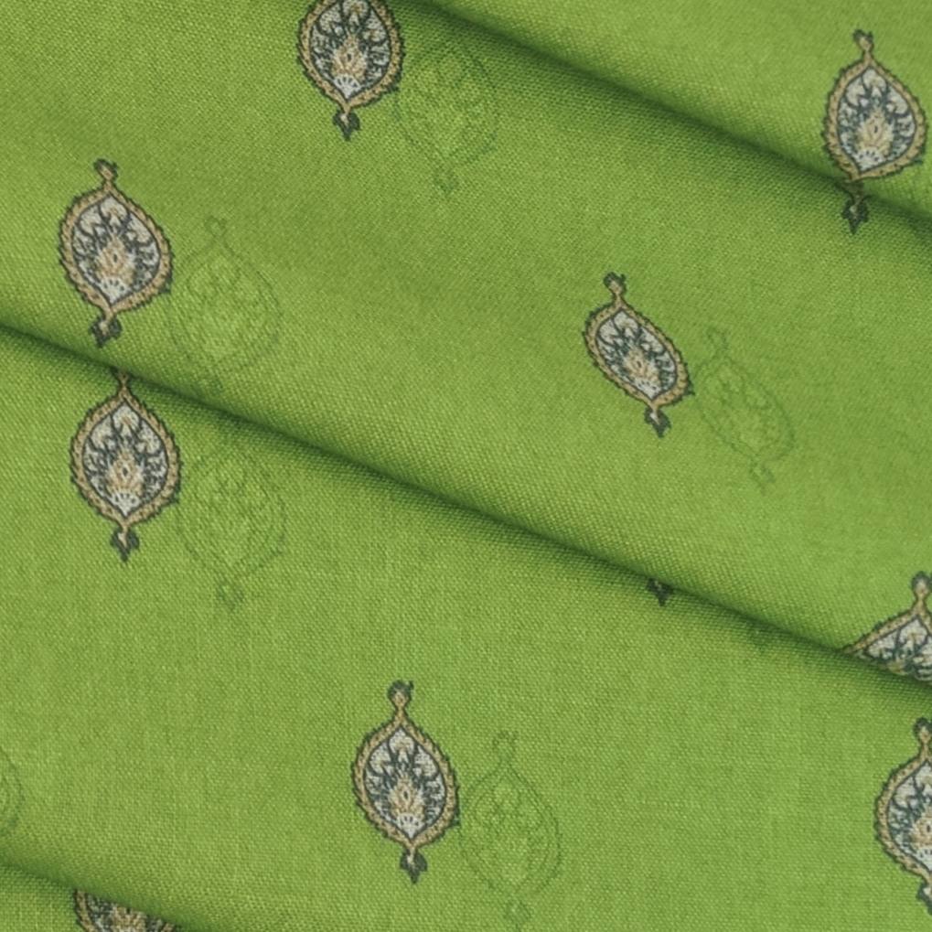 Shirt Fabric ManTire Polyester Viscose Digital Printed Color Kelly Green