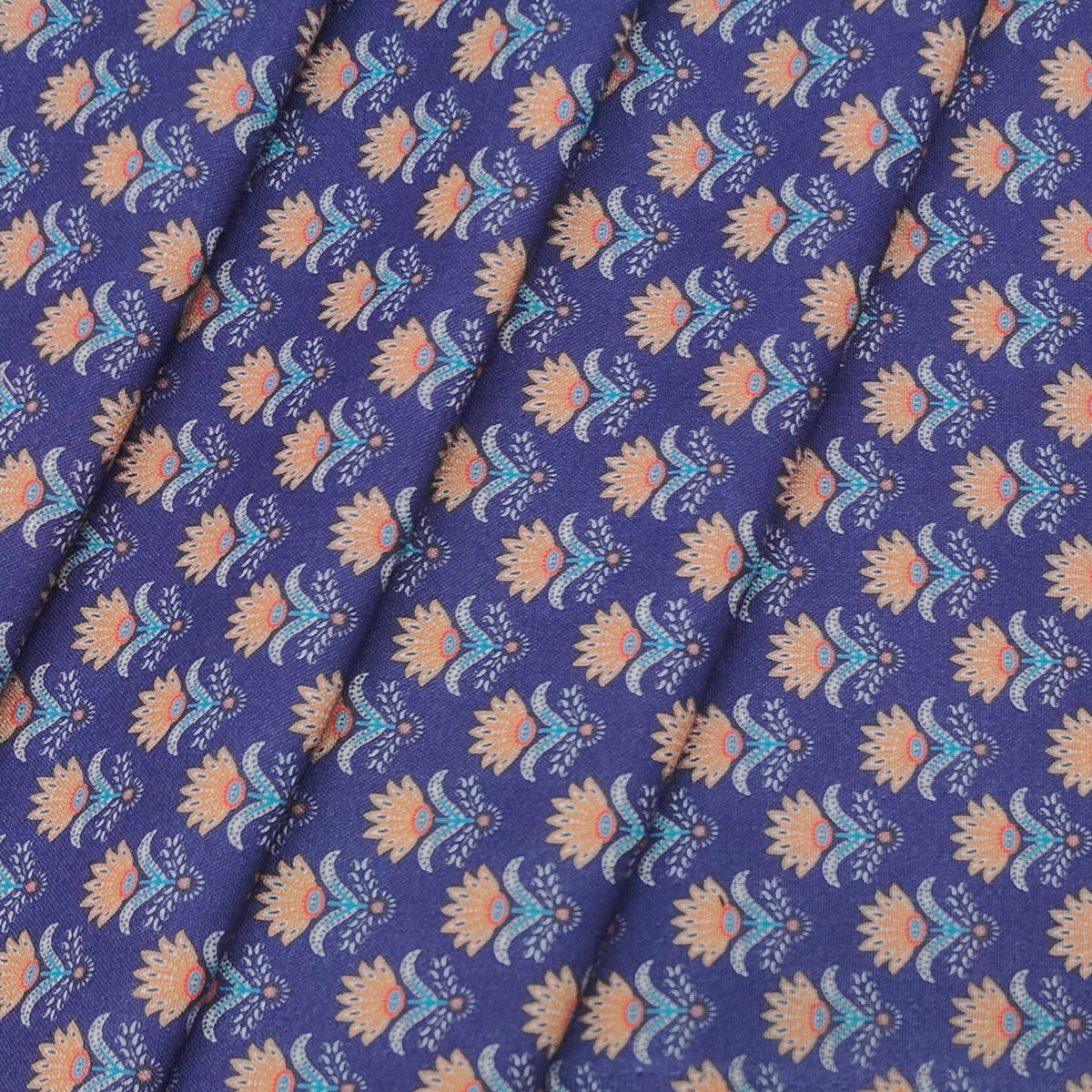 Shirt Fabric ManTire Polyester Viscose Digital Printed Color Patrick Blue