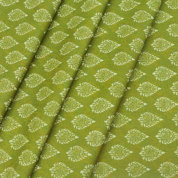 Shirt Fabric ManTire Polyester Viscose Digital Printed Color Sheen Green