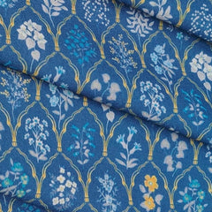 Shirt Fabric ManTire Polyester Viscose Digital Printed Color Denim Blue