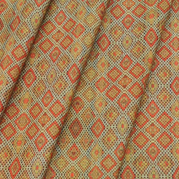 Shirt Fabric ManTire Polyester Viscose Digital Printed Color Red N Beige