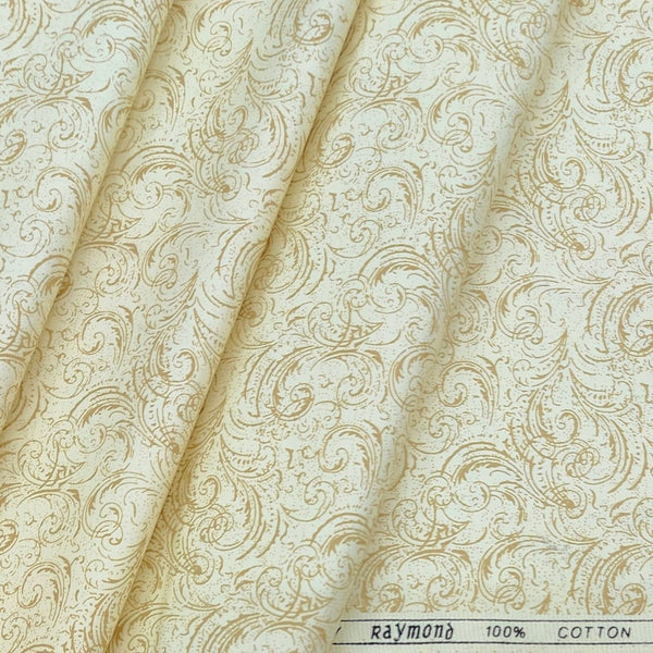 Shirt Fabric Raymond 100% Cotton Printed Colour Banana Yellow