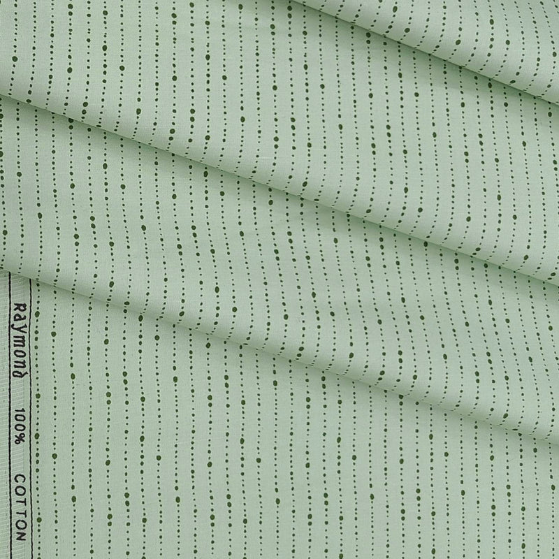 Shirt Fabric Raymond 100% Cotton Printed Colour Mint Green