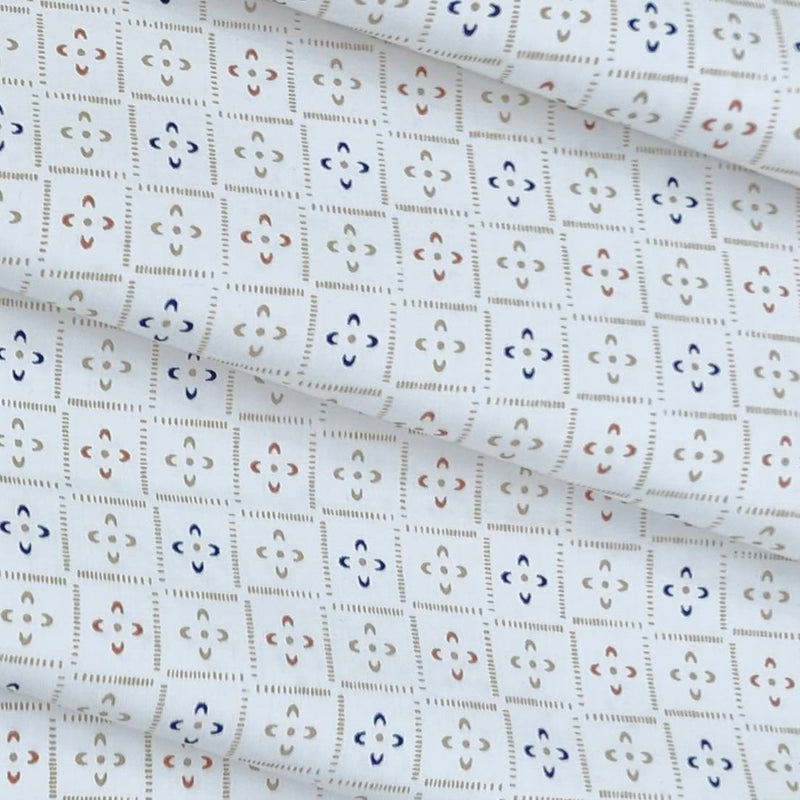 Shirt Fabric Raymond 100% Cotton Printed Colour Off white N Light Beige