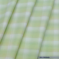Shirt Fabric Raymond 100% Cotton Check Colour Light Green