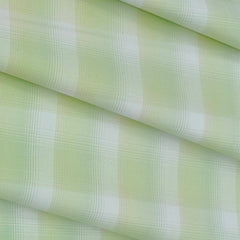 Shirt Fabric Raymond 100% Cotton Check Colour Light Green